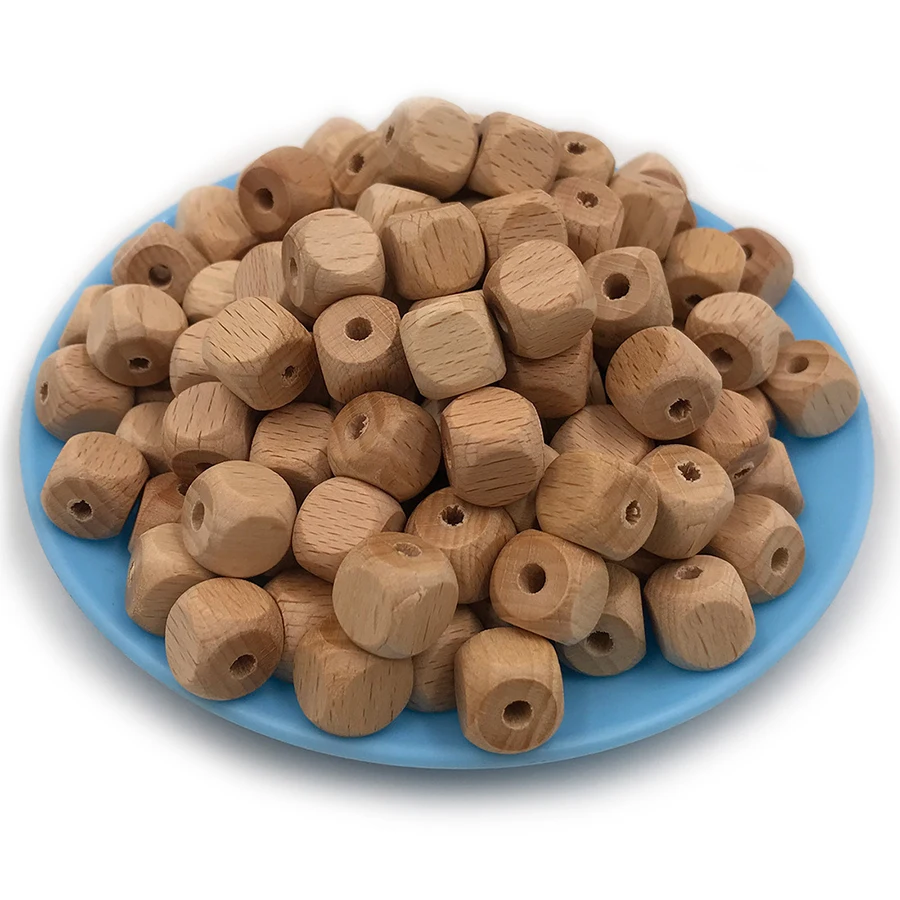 

10pcs 12mm Wooden Cubes For DIY Baby Pacifier Clips Infant Nipple Holders Accessories on Bracelet Necklace Toy Eco-friendly New