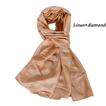 

Linen hijab scarf diamond wraps shawls muslim shimmer scarves plain fashion long wraps headband scarves 10pcs/lot 12 color