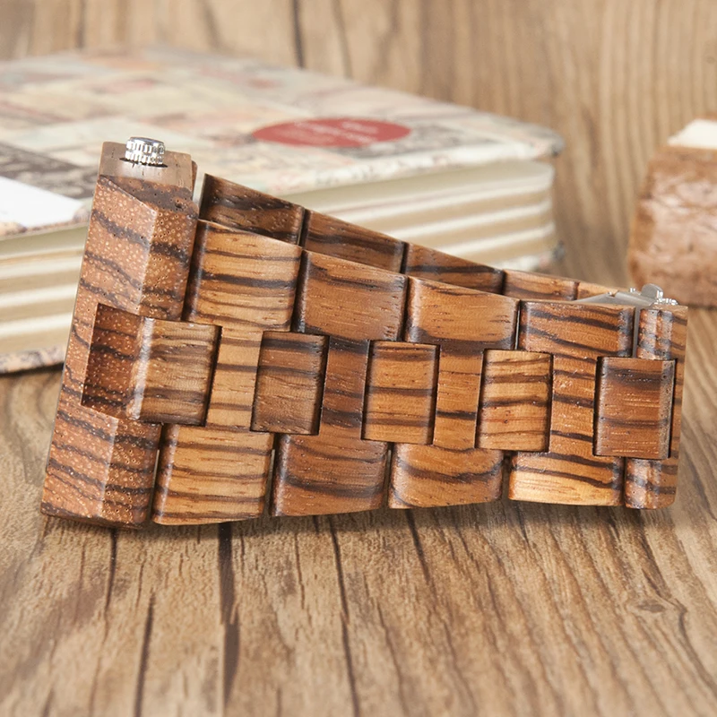 BOBO BIRD New Arrival Men Watch L24 Zebra Wooden Watch Mens Luxury Brand Design All Wood Quartz Wristwatch in Gift Box