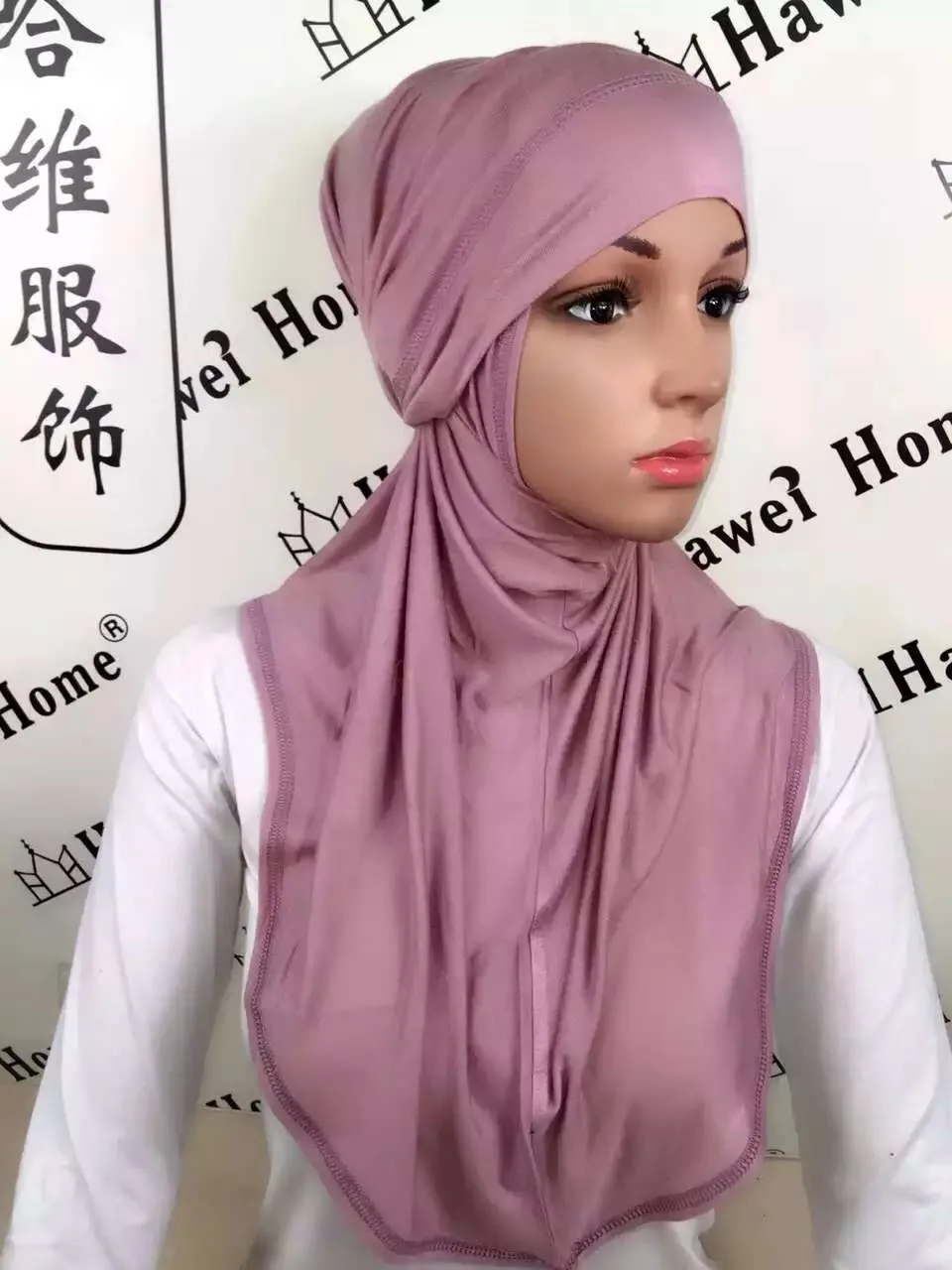 12 шт./лот) топ и юбка Джерси полотняного плетения из чистого хлопка мусульманский хиджаб шарф, цвета в ассортименте hw034