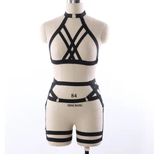 Женские сексуальные красные эластичные боди жгут белье набор тело клетка бондаж упряжь ремень Готический Фетиш экзотика ведьмы Бурлеск корсет