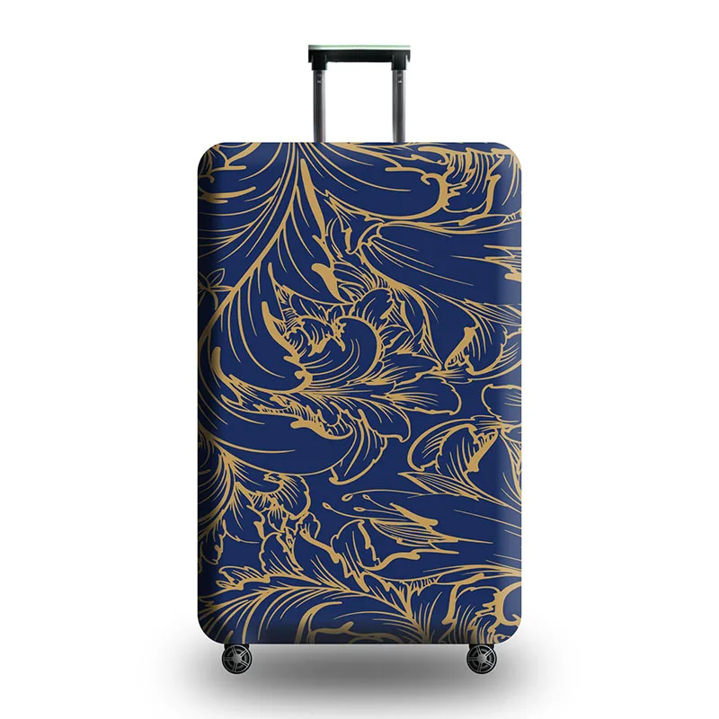 Защитный чехол для багажа с животным узором, подходит для чемодана 18-32 дюймов, чехол на колесиках, эластичный пылезащитный чехол, аксессуары для путешествий - Цвет: Черный