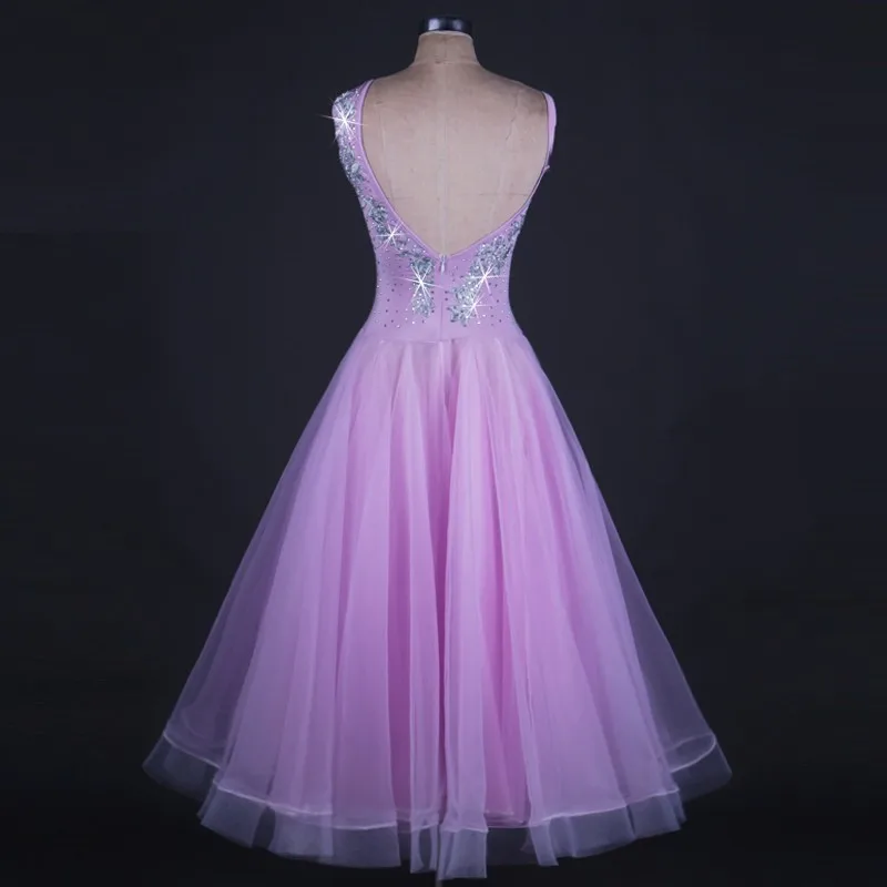 Бальные соревнования танцевальное платье для женщин без рукавов фиолетовый стандартный Танго вальс для танцев на заказ фламенко бальные танцы юбка