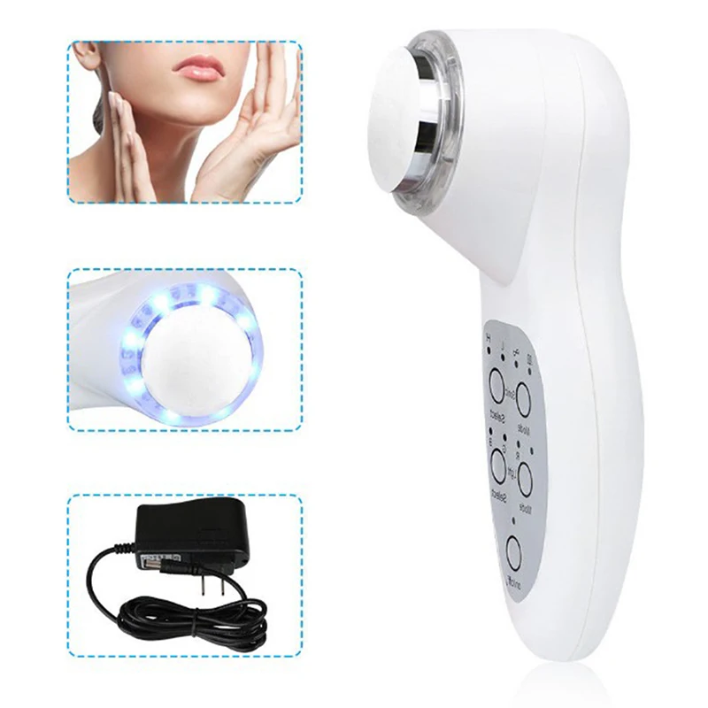 7 LED Color Skin Photon Rejuvenation Sonic SPA Massager Face Care Tightening Anti Aging Facial Lift Therapy Ultrasonic Home Use