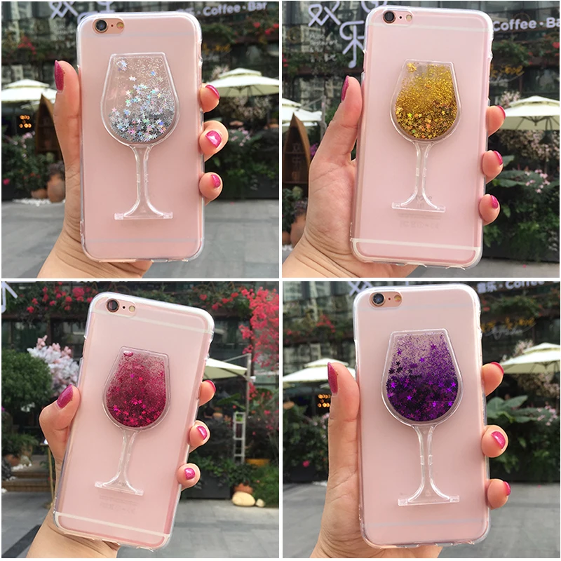 

Luxury Quicksand Liquid Case for Wileyfox Spark X Spark Plus Swift 2 Plus 2X Space X Storm Cute Wine Glass Cup Phone Soft Cover