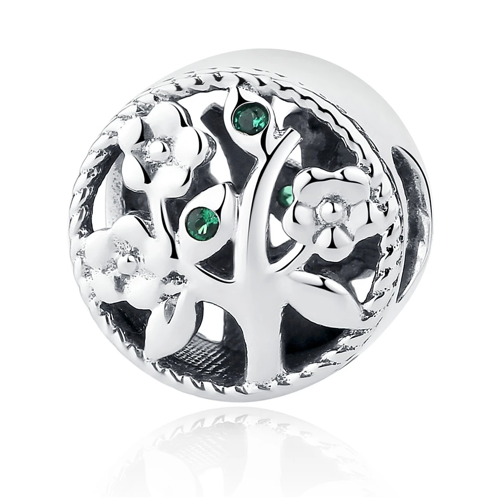 Оригинальные бусины шармы в виде семейного дерева|authentic 925 sterling silver|tree of life beadsilver