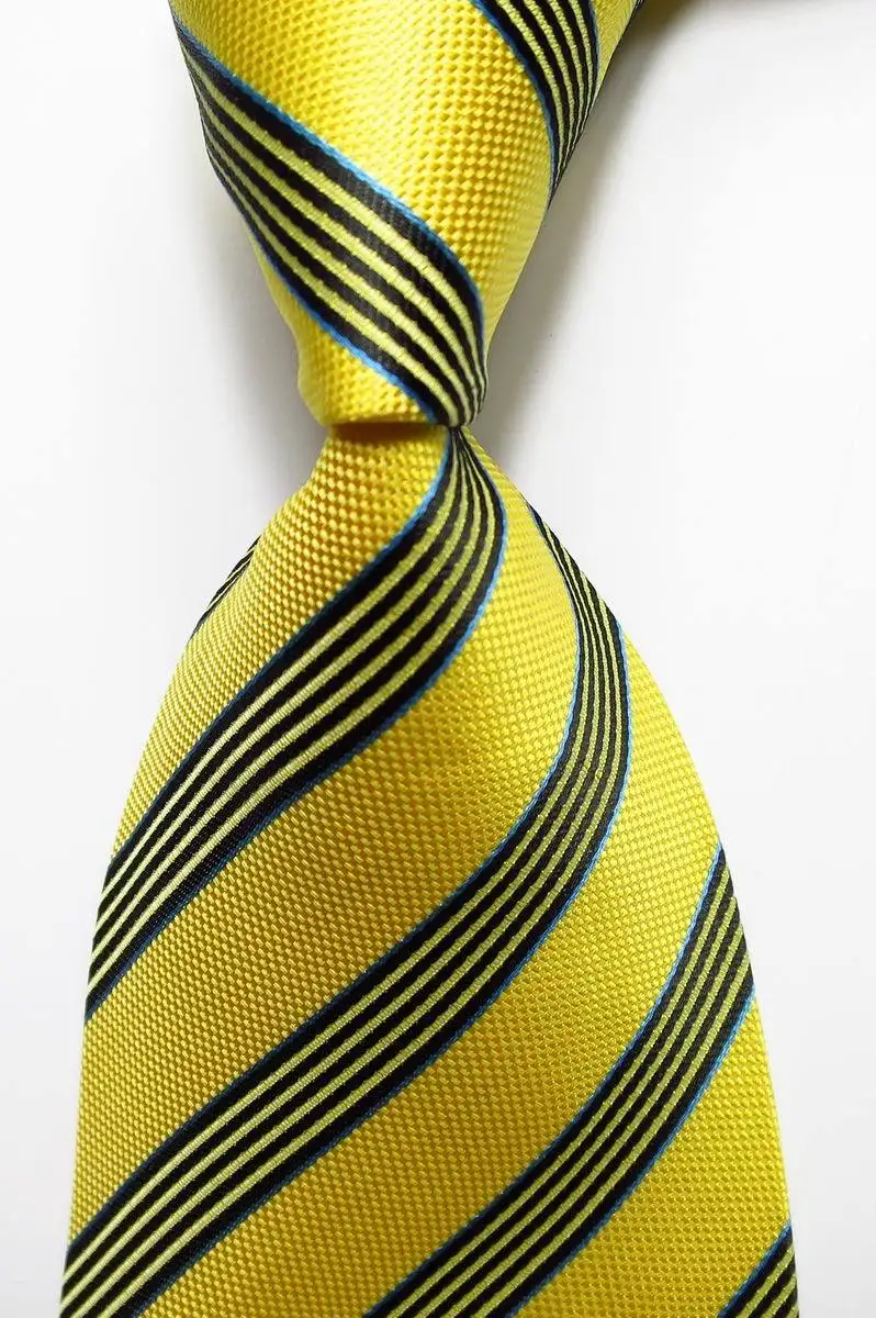 2015 Classic Yellow Black Blue Fashion 100% Silk Neckties Ties for mens gravata For Wedding Party Business Free Shipping SN158 | Аксессуары