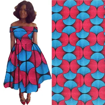 

Bright strips pattern pattern African Wax Print Fabric real Wax Fabric Making clothes H180629s