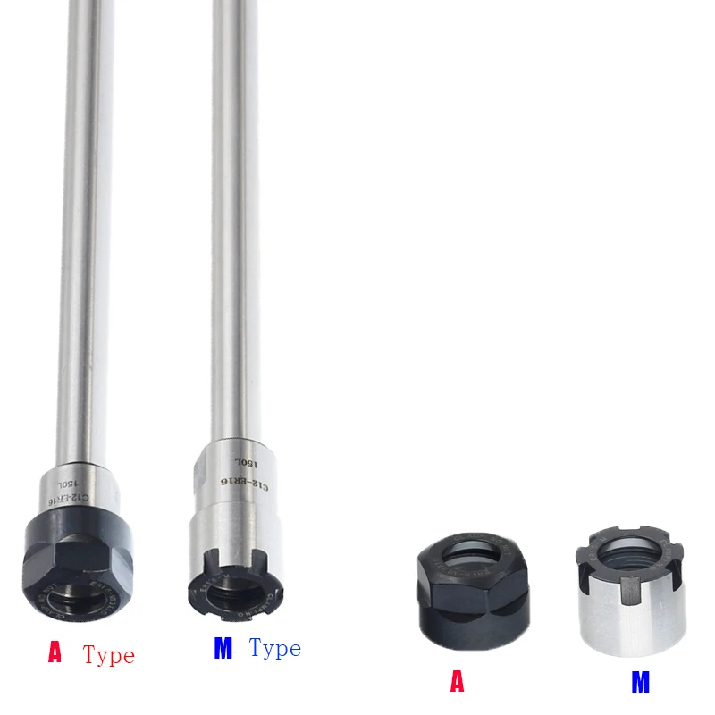 1 шт. A/M 12 мм C12 ER8 ER11 C12 ER16 ER20 100L 150L 200L цанговый патрон глубокая обработка прямой хвостовик удлинитель стержень для ЧПУ мельница