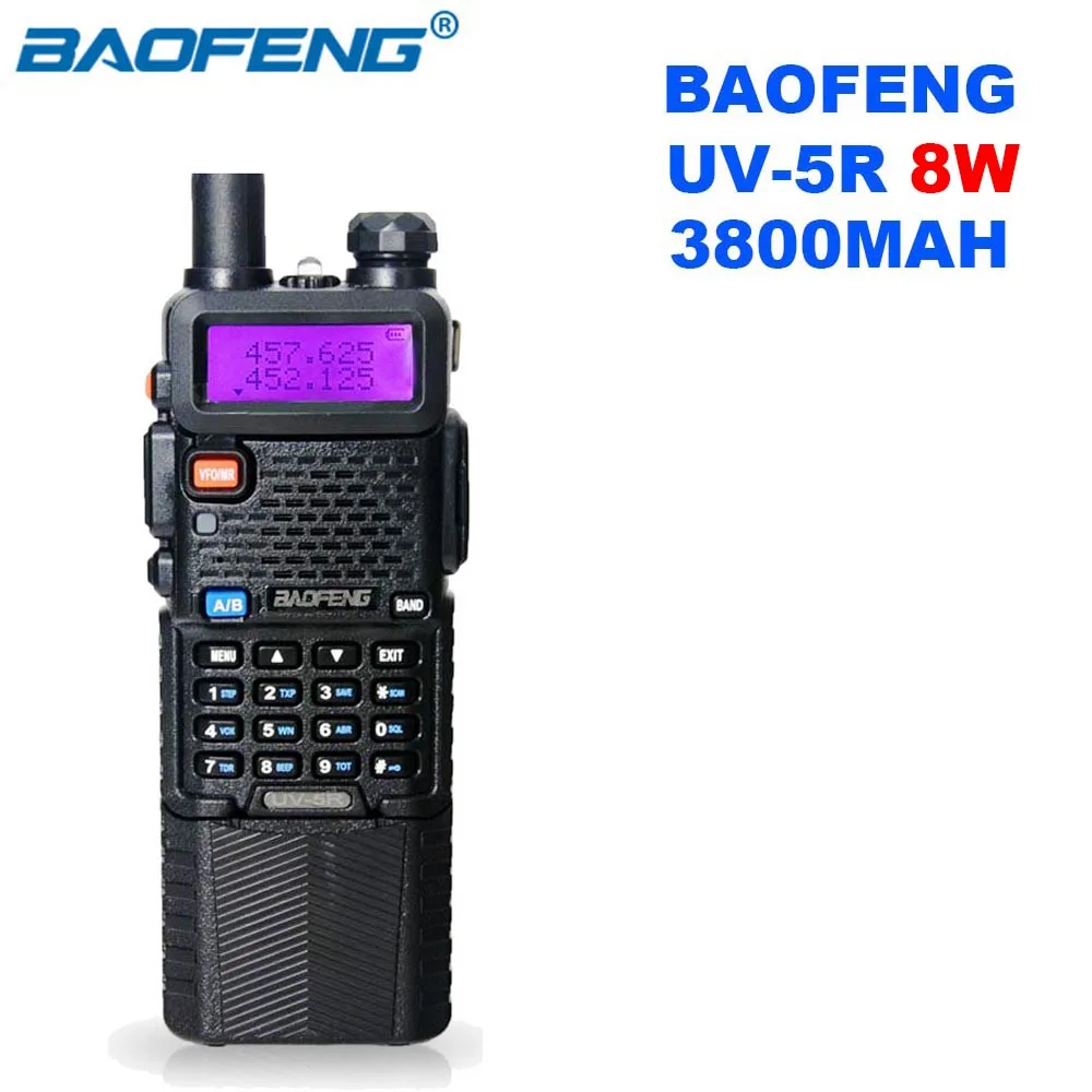 Baofeng UV-5R рация обновление 8 Вт Высокая мощность двухдиапазонный УКВ 3800 мАч длинный ранг 10 км UV5R двухстороннее радио CB FM трансивер