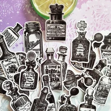 Pegatinas Vintage negras blancas para botellas, pegatinas para diario, pegatinas para planificador diario, pegatina decorativa para álbum de recortes DIY, álbumes de fotos artesanales