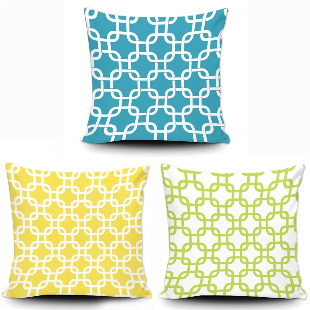 

Classical Square Geometric Pattern Cushion Cover Abstract Colorful Sofa Car Couch Home Decorative Throw Pillow Case 20x20 Inch
