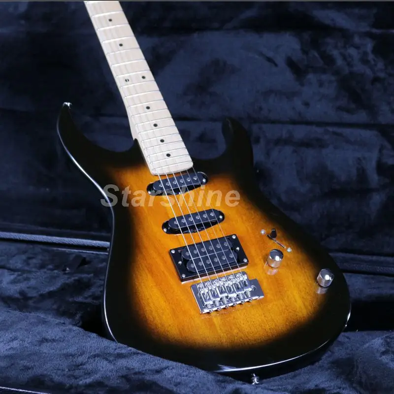 

Starshine Strat 7 string Electric Guitar Tremolo Bridge Sunburst Color Maple Fingerboard 22 Frets