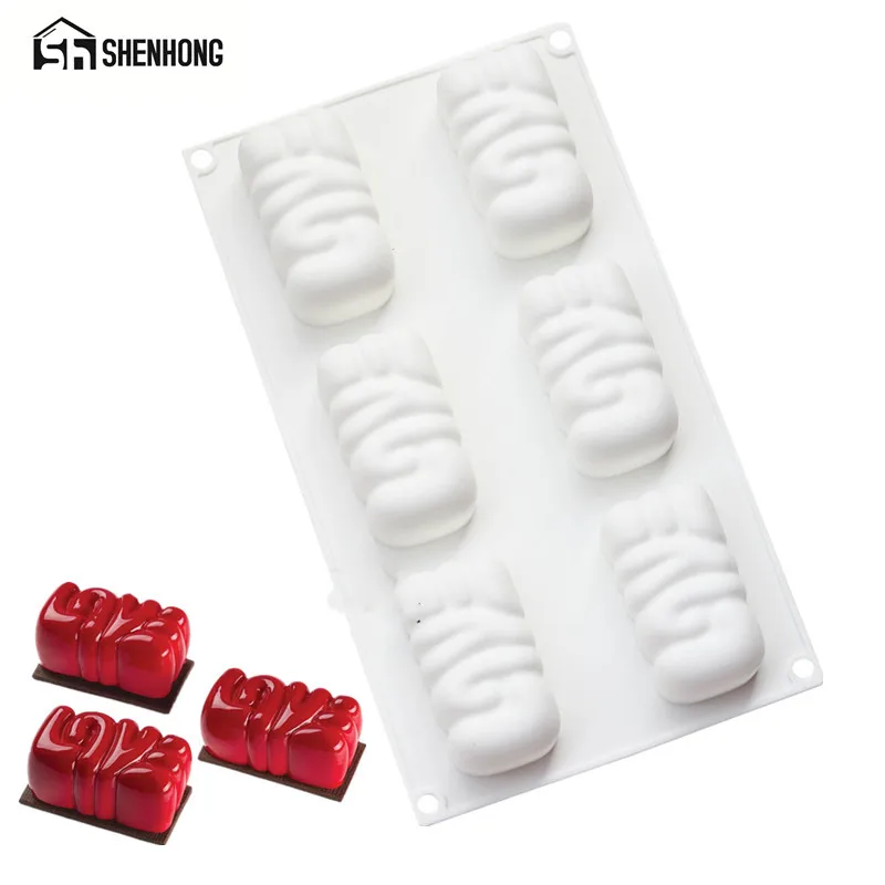

SHENHONG Love Valentine's day Wedding Decoration Cake Mold For Baking Dessert Art Mousse Silicone 3D Mould Silikonowe Moule