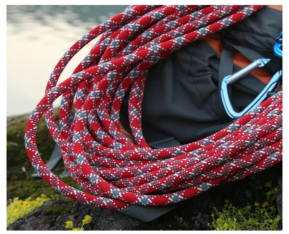 Diâmetro de Alta Xinda Acampamento Escalada Corda Estática Resistência Correia Segurança Equipamento Sobrevivência 12mm 7 Cheap Acessórios para escalada