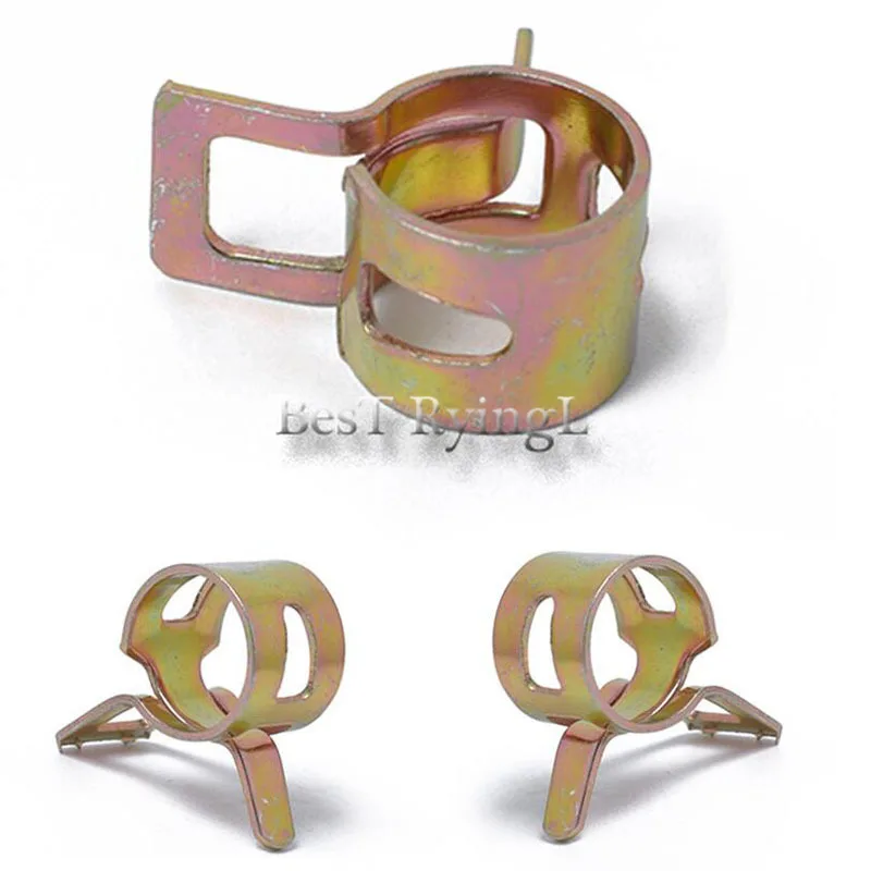 

YG 10 pcs 6/10/11/12/14/15mm Spring Clip car Fuel Line Hose Water Pipe Air Tube Clamps Fastener