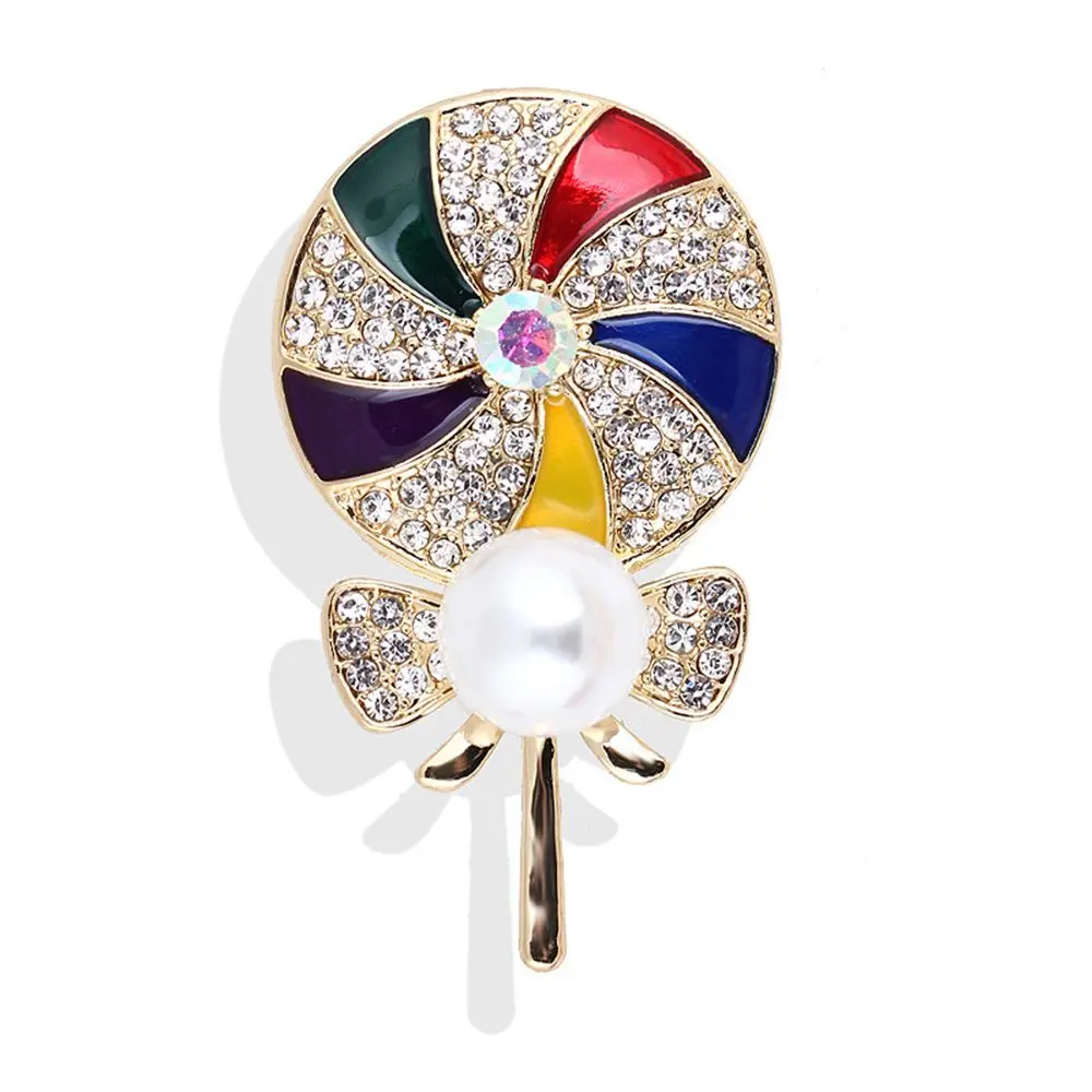 Buy Delicate Women Brooch Rhinestone Lollipop Shape