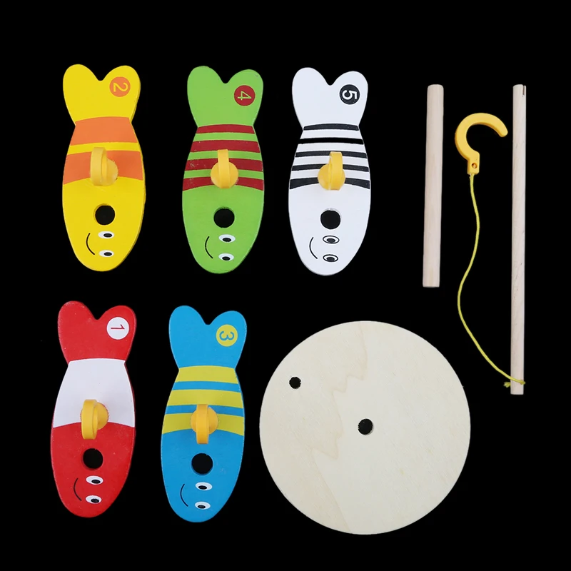 Рыболовные игрушки для детей, цифровая рыболовная колонна, деревянные развивающие игрушки, креативная забавная рыболовная игрушка
