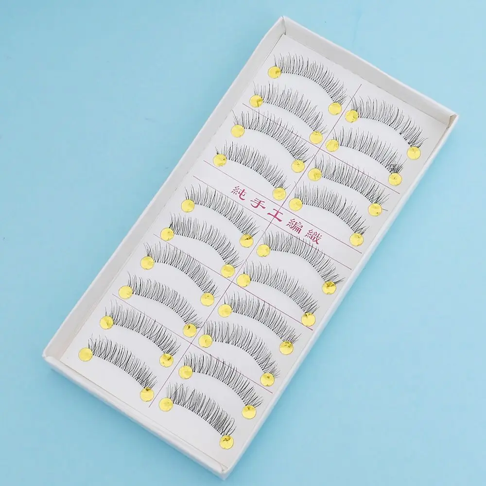 

10Pairs Natural Black Long Sparse Cross False Eyelashes Fake Eye Lashes Extensions Makeup Tools