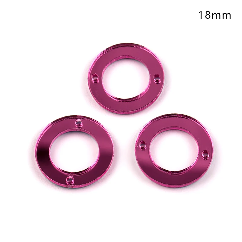 18mm Розовое/Розовое зеркало, акриловое шитье, стразы, плоская спинка, пришить Камень 30 шт. для платья, аксессуар для одежды Сделай Сам формы смешивания - Цвет: 18mm