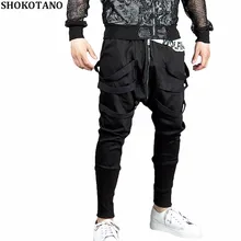 SHOKOTANO для мужчин плюс размеры Ленты Брюки карго хип хоп Уличная карман длинные узкие брюки мотобрюки
