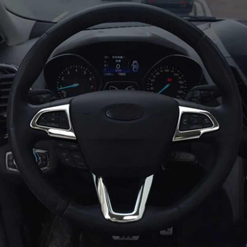 

STEERING WHEEL TRIM DECAL SEQUINS INTERIOR STICKER FOR FORD KUGA ESCAPE 2016 2017 ACCESSORIES CAR-STYLING