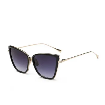 

2019 New Vintage Cat Eye Sunglasses Women Brand Designer Oversized Sun Glasses Lady Fashion Coating Sunglasses Oculos De Sol