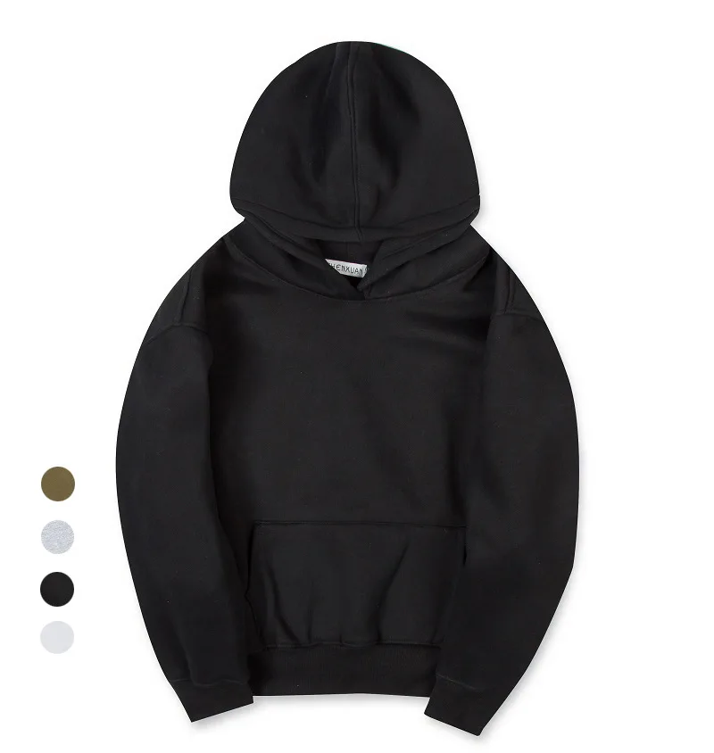Fashion Hooded Winter Mens Sweatshirts Hoodies Casual Pockets Male Traksuit Cotton  Black Pullover Hoody