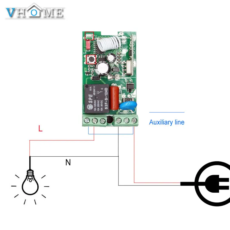 Vhome беспроводной пульт дистанционного управления RF 433 МГц настенный передатчик, AC 220 В приемник реле переключатель зал спальня потолочные светильники настенные лампы