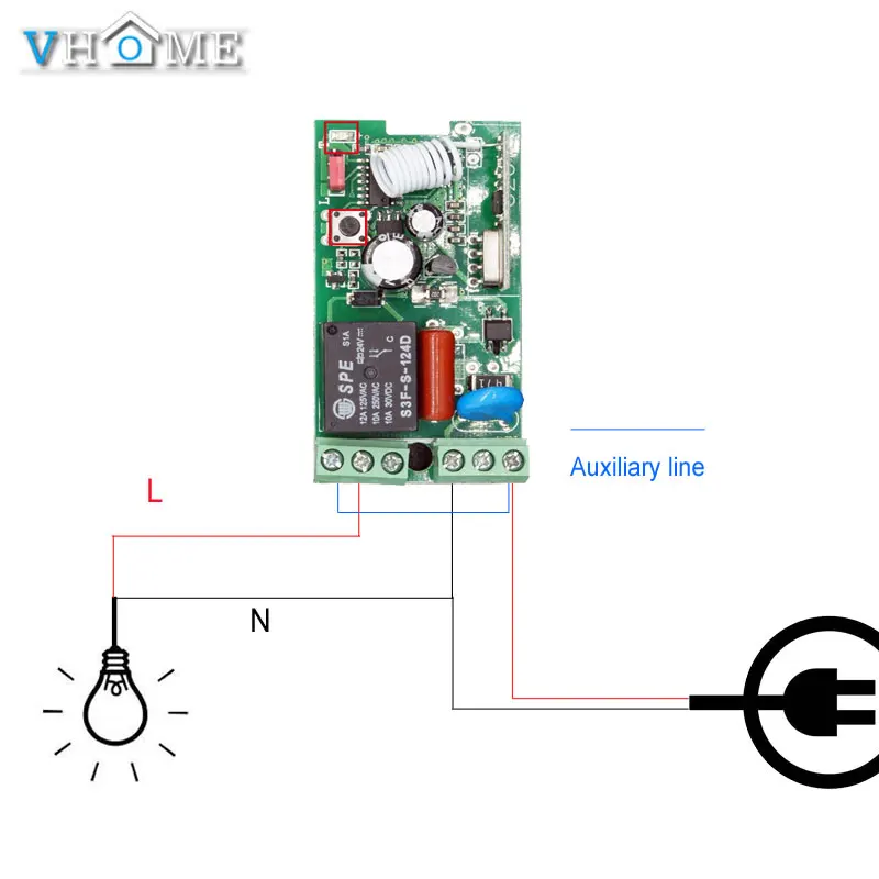 Vhome беспроводной пульт дистанционного управления RF 433MHZ настенный передатчик AC 220V