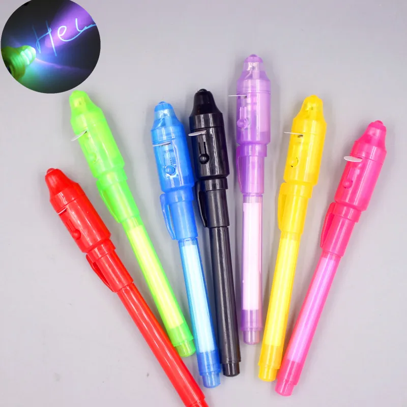 1Pcs Magic Highlighters 2 in 1 UV Black Light Combo Creative Stationery Invisible Ink Pen School