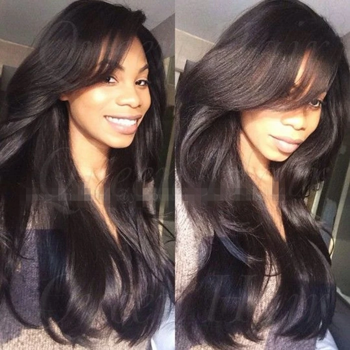 Top quality stock cheap virgin lace wig 24 inch natural straight