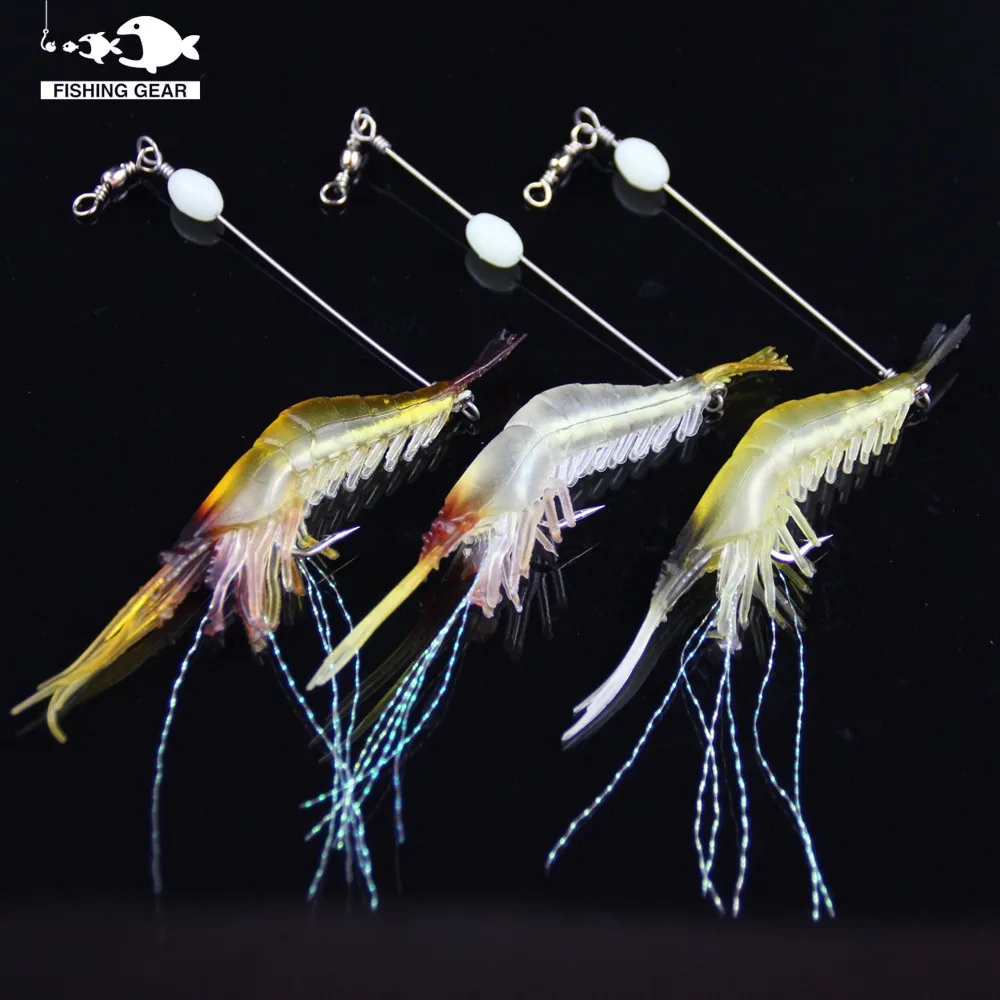 8pcslot 3.9 Inch 6g soft lures isca artifical shrimp lures Soft plastic Silicone Simulation Prawn Shrimp Fishing Lure shap bait  (10)