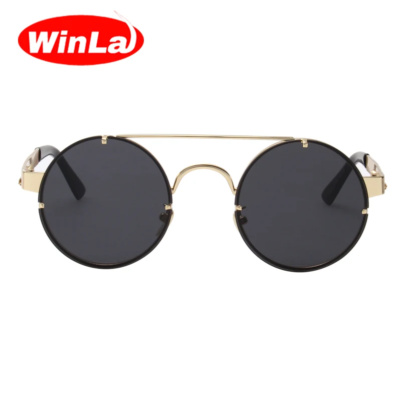 Winla Vintage Steampunk Sunglasses Men Goggles Round Sunglasses Women Brand Design Metal Frame Twin-Beams Glasses Mirror Shades Winla Vintage Steampunk Sunglasses Men Goggles Round Sunglasses Women Brand Design Metal Frame Twin-Beams Glasses Mirror Shades