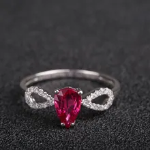 Robira Water Drop Ruby Wedding Ring Simple Women Ruby Rings Real 18K Gold AU750 Red Gemstone Fashion Finger Rings Jewelry