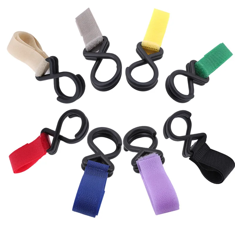 

2018 High Quality Colorful Velcro Convenient Plastic Baby Stroller Hanger Baby Pram Rotate 360 Degree Accessories Pram Hooks