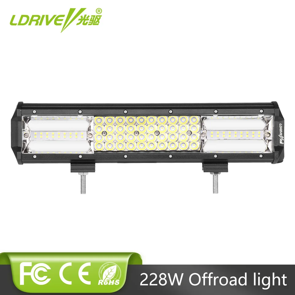 

LDRIVE 4 Row 228W LED Light Bar 13.5" Combo 4X4 4WD Offroad SUV Driving Headlight For Truck Ford Jeep Toyota Auto Work Light Bar