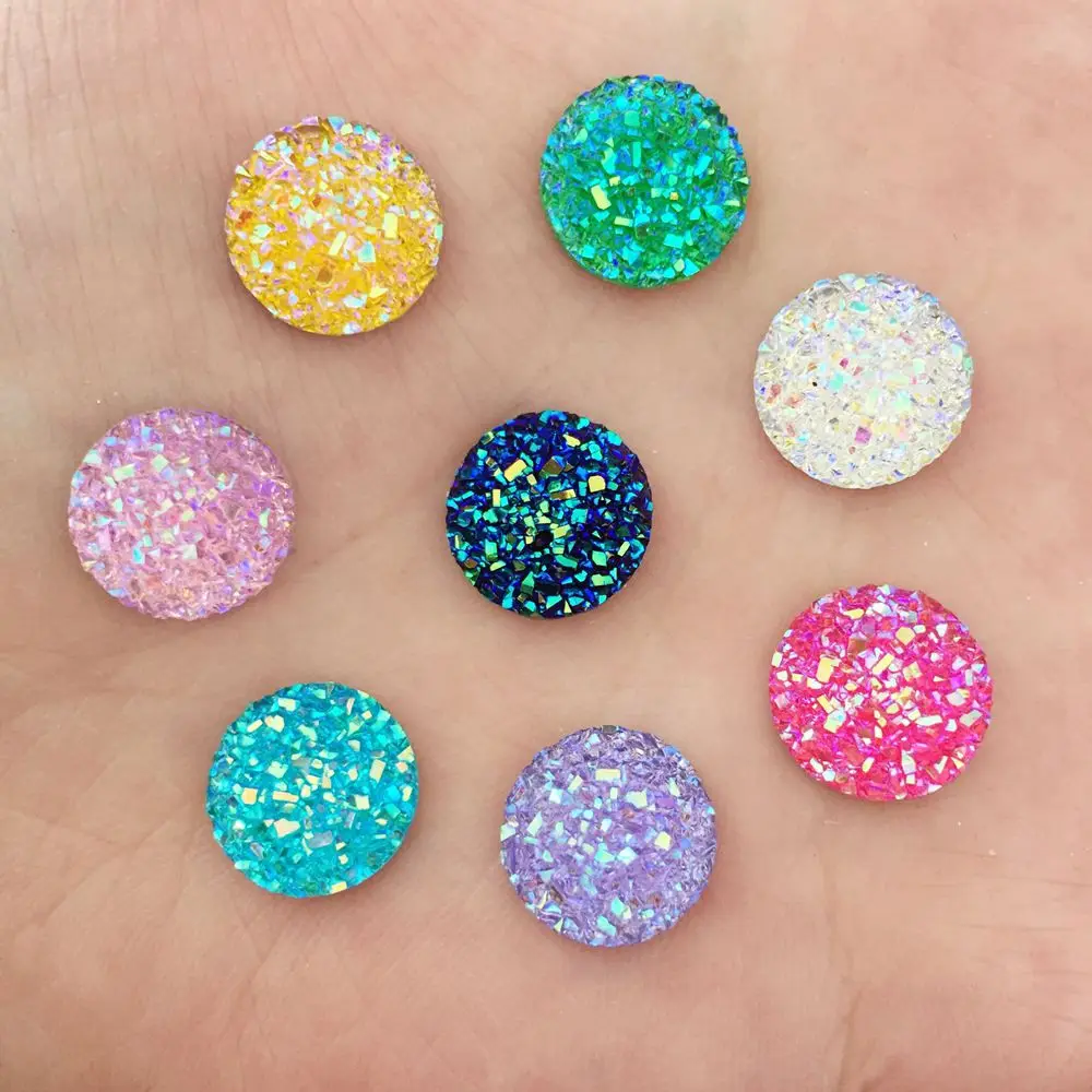 

80pcs AB resin 12mm Ore round Flatback rhinestone Scrapbook DIY Wedding ornaments buttons crafts PD67*2