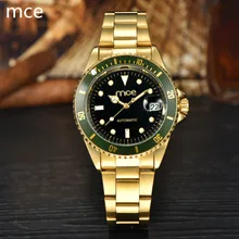 MCE Luxury Brand Watches Men Automatic Self-wind Mechanical Watch Full steel Calendar clock Dress Reloj Hombre Relogio Masculino