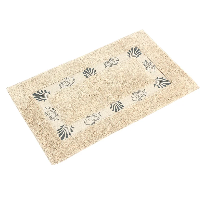 

ORZ Cotton Bath Mat Cartoon Fish Carpet For Living Room Kitchen Door Floor Large Size Mats Anti Slip Bathroom Rug Home Decor