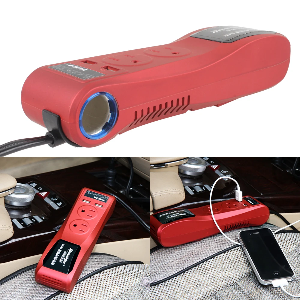 150W 12V Car Chargers Auto Inverter Charger With 2 USB AC 220V