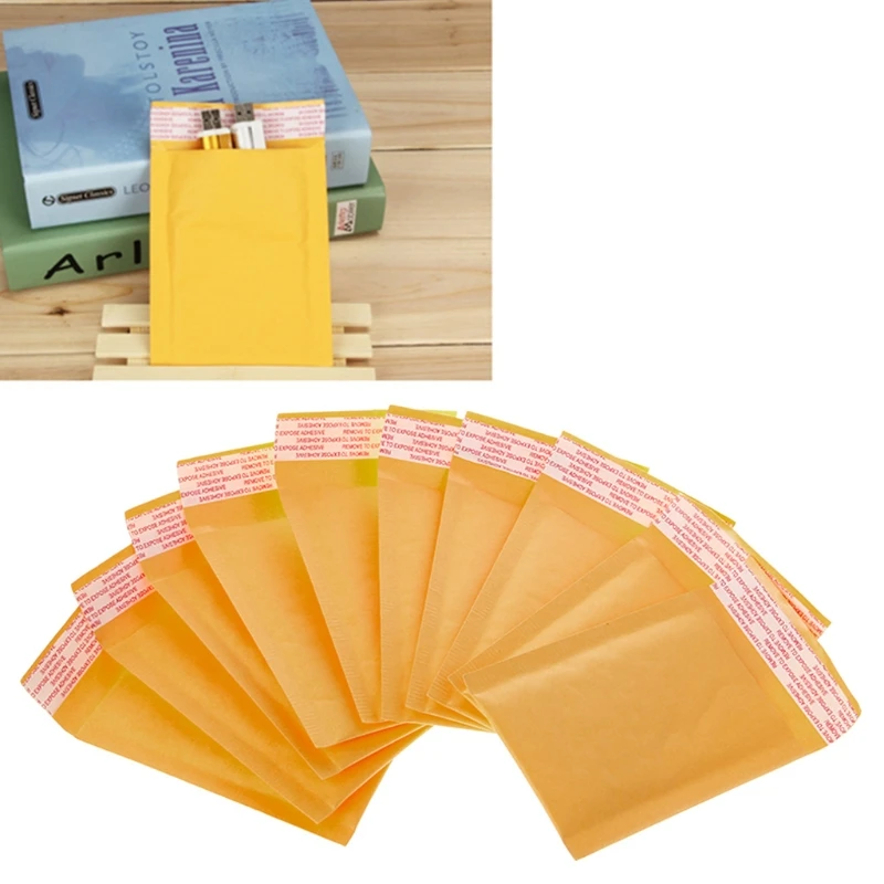 9x13cm Kraft Paper Bubble Envelopes Bags Mailers Padded Shipping Envelope With Bubble Mailing Bag Business Supplies