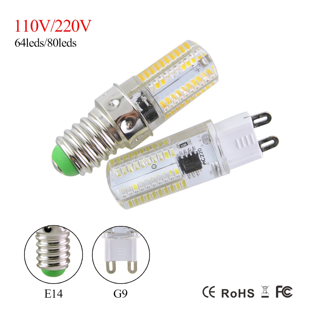 10 шт. G9 led E14 кукурузная лампа 3014SMD AC220V 110В неполярная Светодиодная лампы Droplight