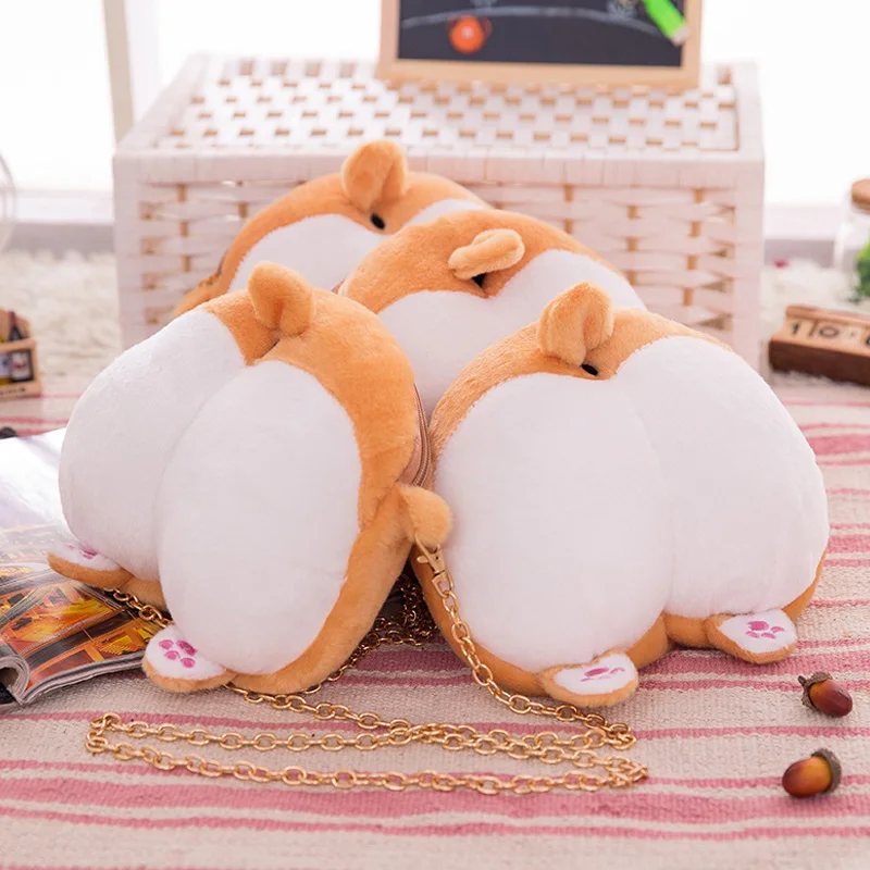 1 шт. Pet Dog Butt плюшевый кошелек сумка через плечо Милая для монет деньги карты