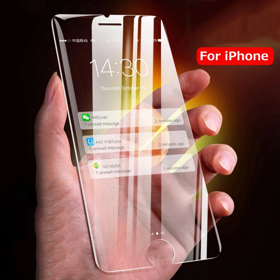 Закаленное стекло для iPhone Xs MAX 8 7 6s Plus SE 4 4S жесткая Защитная стеклянная пленка X 5 5S 6