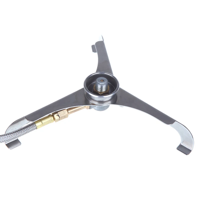 Outdoor Lightweight Camping Hiking Stainless steel Stove Adapter Lengthened Link Adaptor Nozzle Gas Bottle ISP