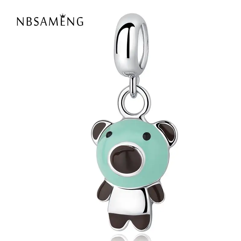

2017 Authentic 925 Sterling Silver Beads Charm Cute Animal Bear Pendant Beads Fit Pandora Bracelets For Girl DIY Gift Jewelry