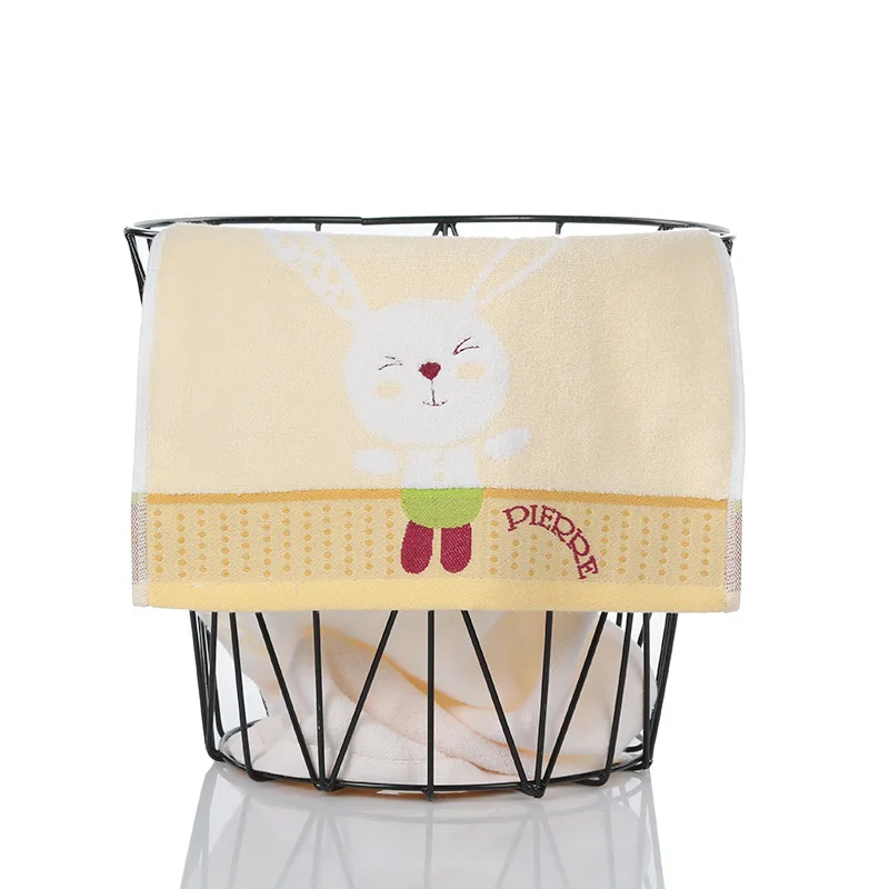 Милое детское полотенце для лица с кроликом, ручная стиральная машина для полотенец, хлопковое впитывающее полотенце для кормления, мягкие полотенца для новорожденных, Детская мочалка - Цвет: 34x75cm Yellow