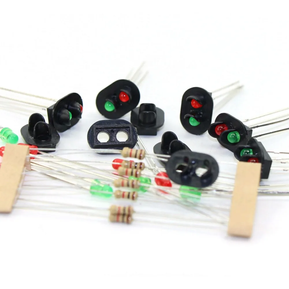 

10 pcs Signal Heads With 3mm LEDs for railway signals HO or OO Scale NEW JTD07 Led turn signal model building kit