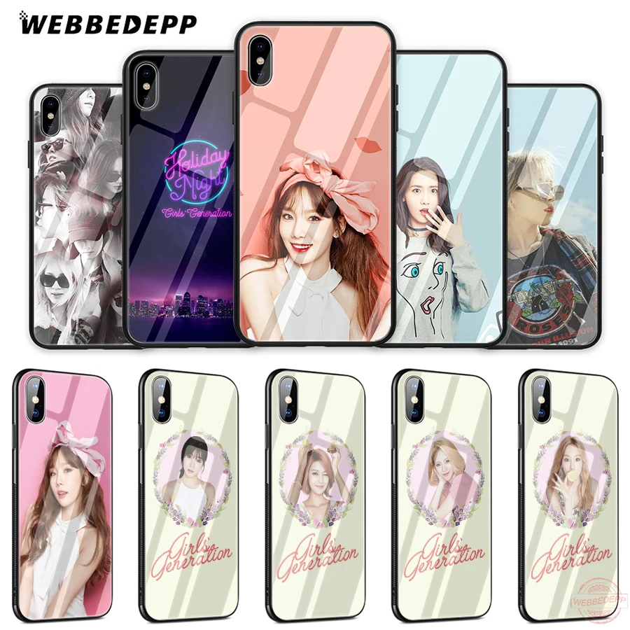

WEBBEDEPP Snsd Girls' Generation Taeyeon Tempered Glass Phone Case for Apple iPhone XS Max XR X 8 7 6S Plus 5S SE